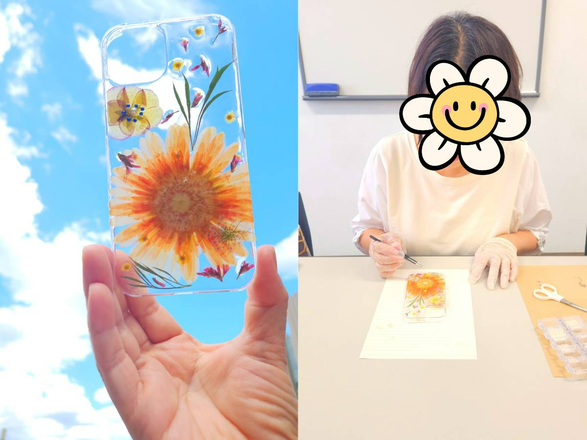 京都府長岡京】SNSで話題の押し花押しフルーツスマホケース作り