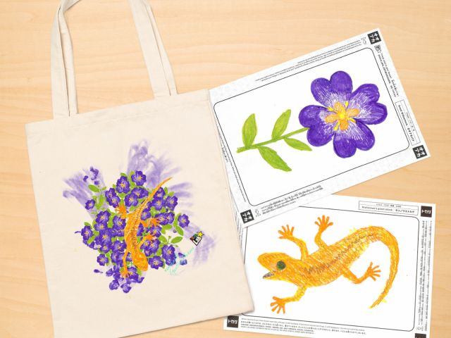 *お絵かきファクトリー*あなたが描いた絵がオリジナルの缶バッジ、タオル、Tシャツ、トートバッグになって持ち帰れます。