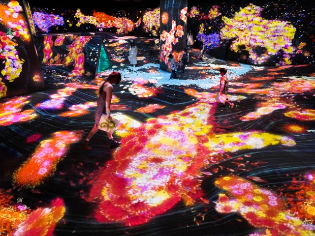 *鼓動する谷のグラフィティネイチャー*みんなが描いた様々な生き物たちが目の前に現れ動き出す。