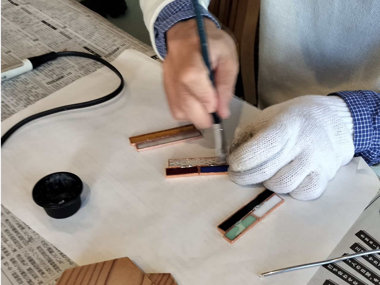 �K���X�s�[�X���͂񂾂��ĂŐڒ����Ă����܂��B