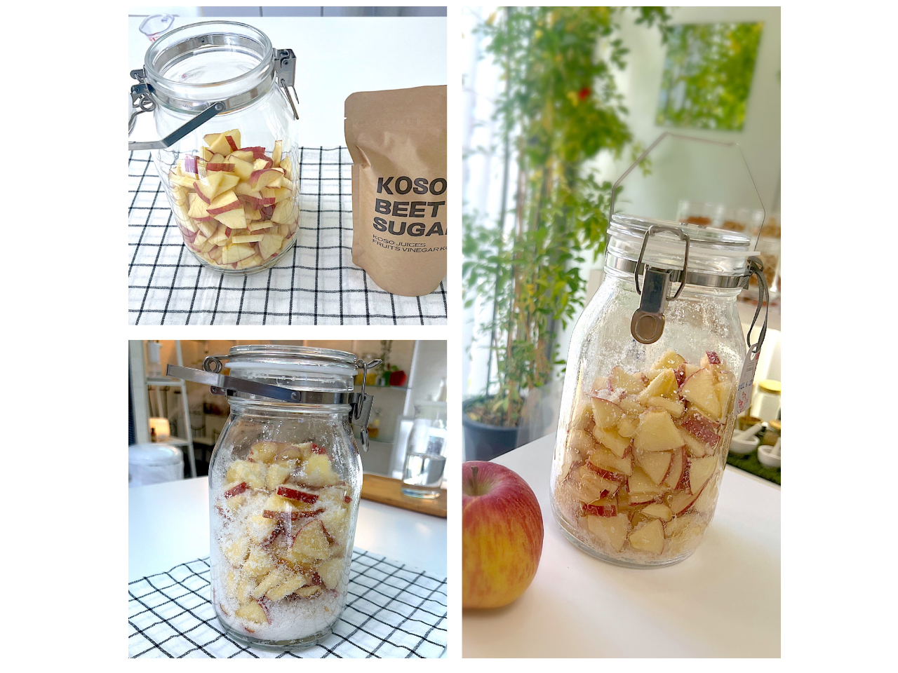 初めての1day酵素ジュース作り教室は発酵が成功しやすい『りんご』を使います。(アレルギーがある方は旬のフルーツに変更可能です。