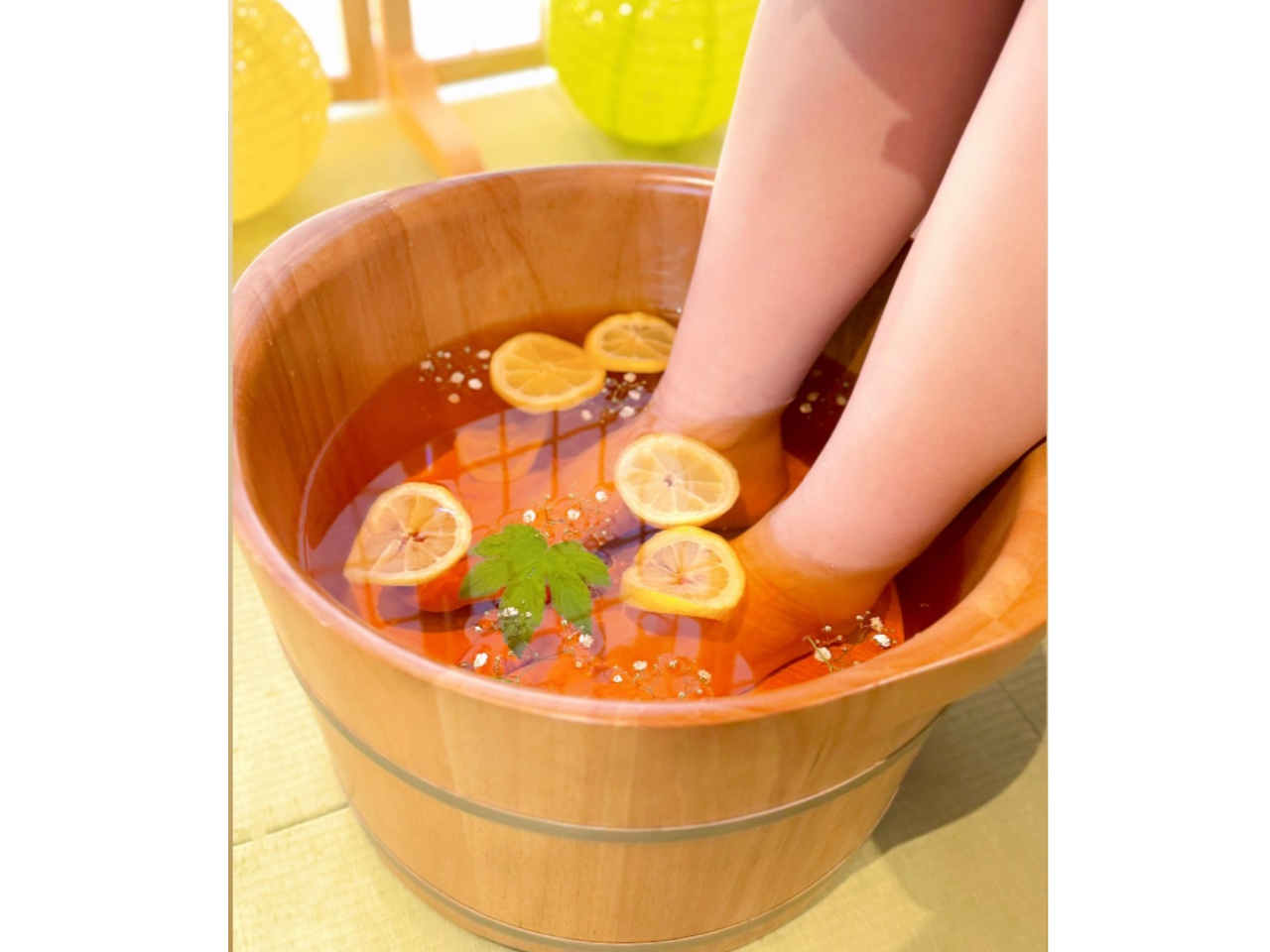 〜レモン×ミントの足湯〜洋服を着たままでもOK(着物もWELCOM♪)