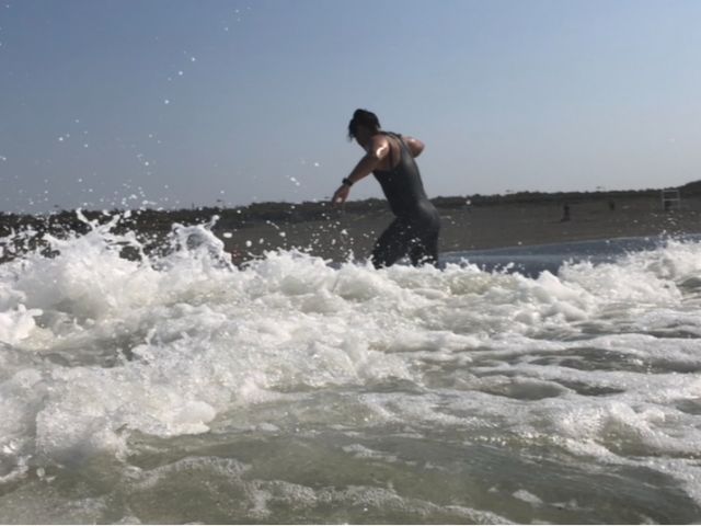 レッスン体験中。動画撮影、ライディングチェック等は無料で行っております。