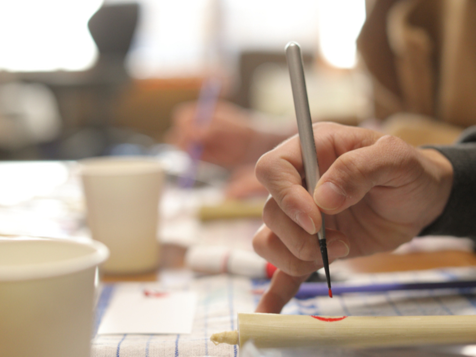 かなり細い筆で描くので、細かい部分を表現できます。