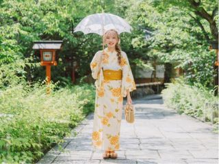 夏は浴衣で京都の街へ\5,500~(レースインナーや帯飾りは一つ+¥550で追加できます)