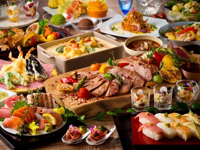 こちらが、バイキングメニューの一例です♪ バイキングを思う存分お楽しみください♪ (実際とは異なる可能性がございます)