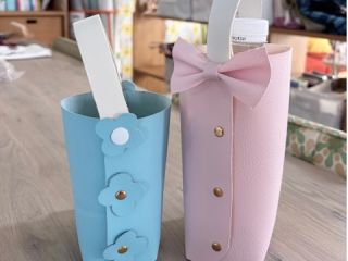 ペットボトルホルダー(大・小各1個)を作ろう!という体験です。