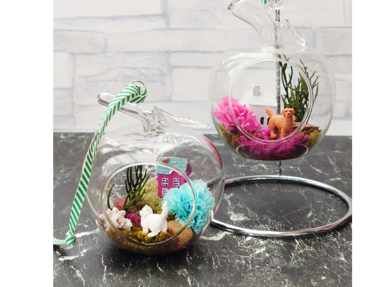 【千葉・苔アート】珍しい苔プリザのミニテラリウムづくり\当日お持ち帰りOK/