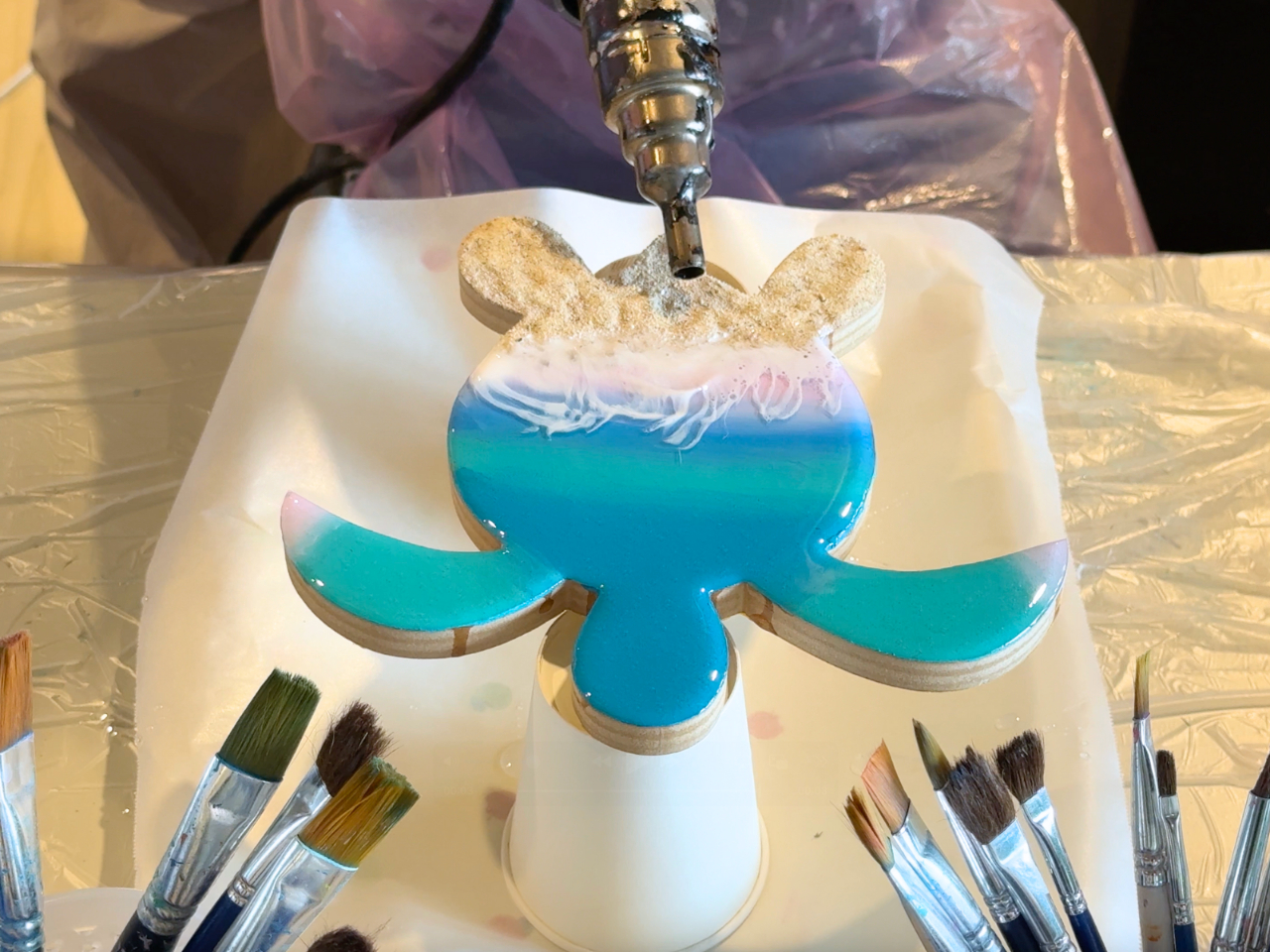 沖縄の海】大きいレジンアート体験｜当日好きなデザインを選べるプラン