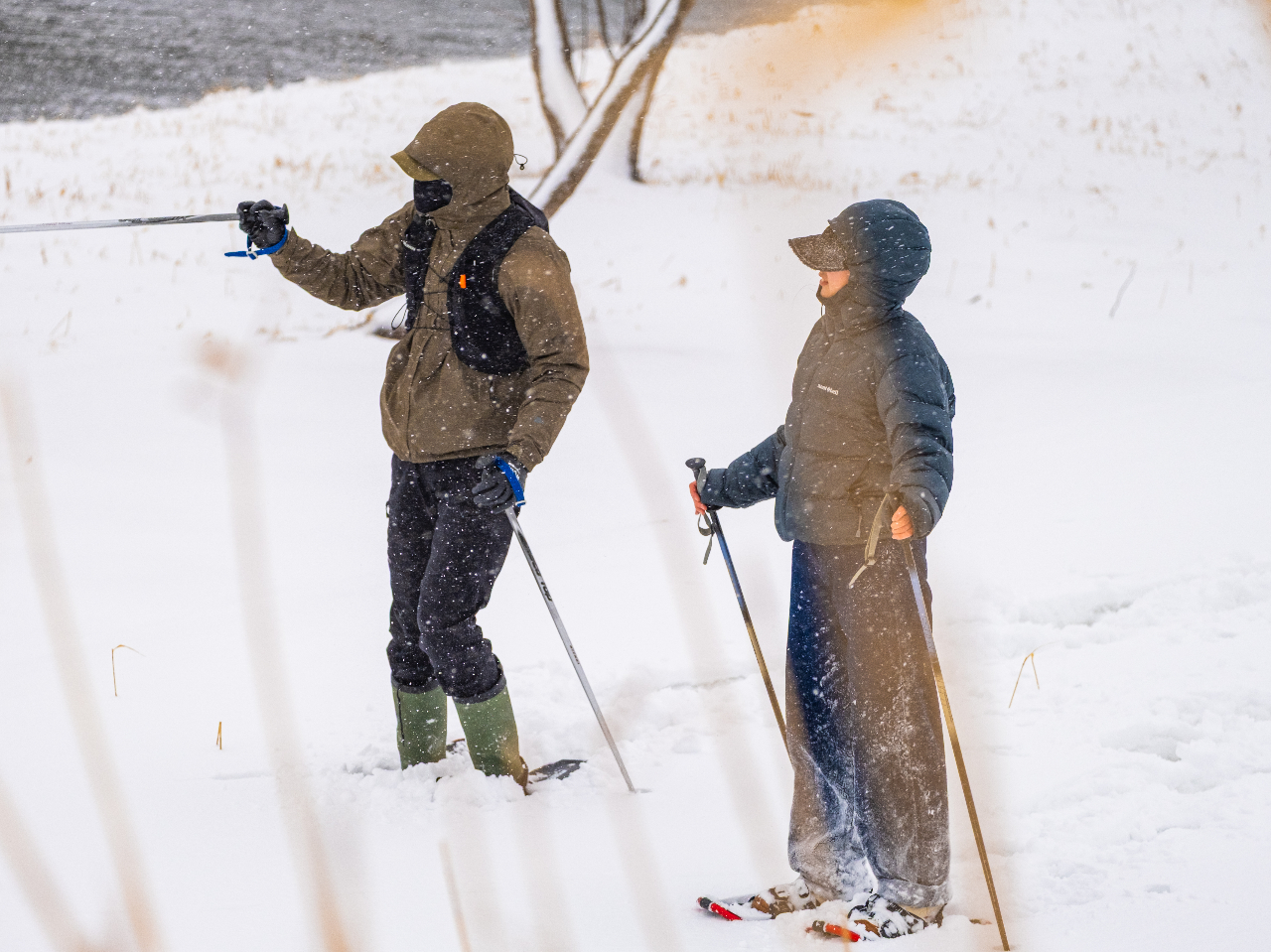 スノーシューで斜里川探索、野生動物を発見!!