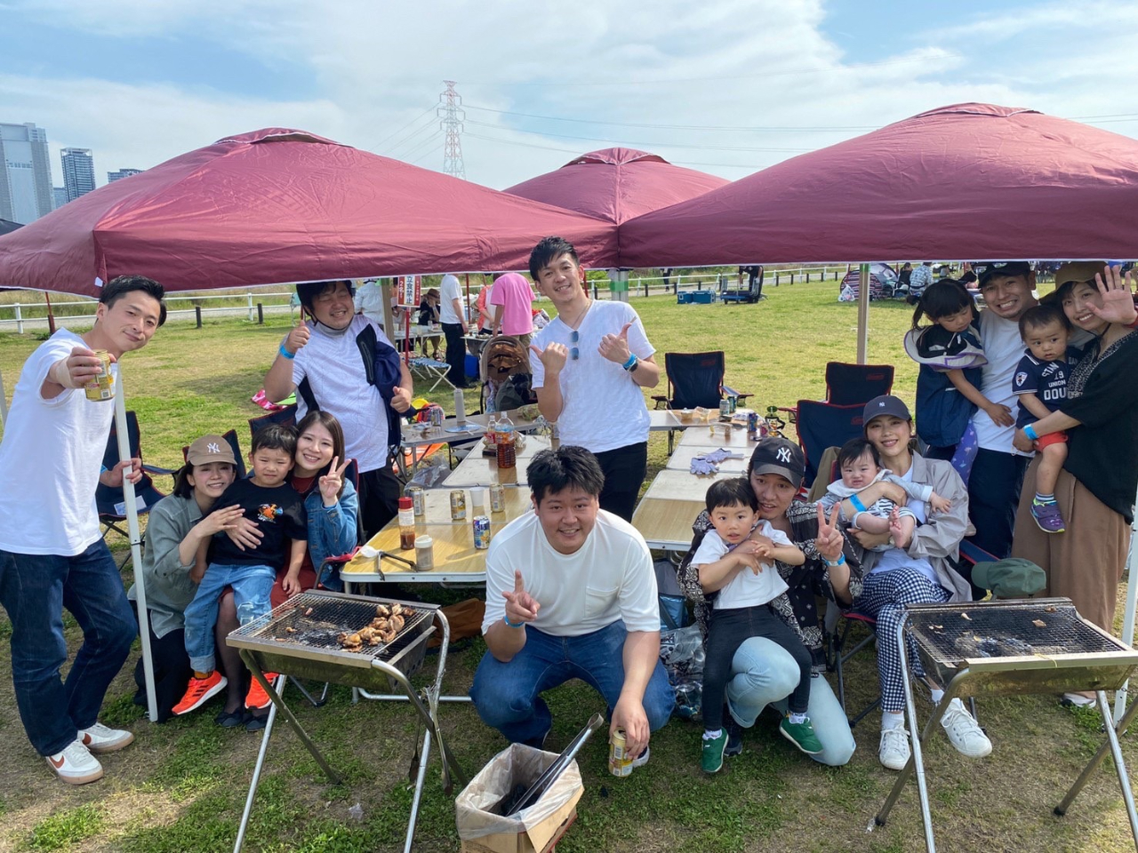 ビール片手にハイポーズ