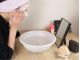 こだわりの小顔洗顔。専用の鉱石を使ってリンパマッサージ♪洗顔後の違いを是非ご実感ください。