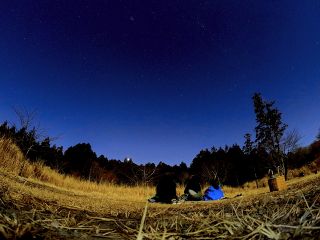 森の中にぽっかりと空いた広場。星空を遮るものは何もありません。