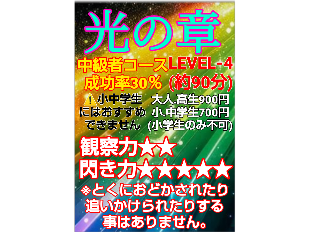 情報は集まり安いが、それがどう繋がるのか。閃き力MAXの中級者コースです。