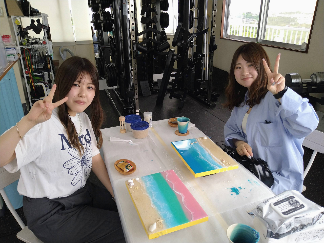 パーソナルジムを貸し切ってのレジン体験です♪