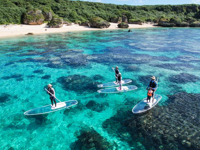 【宮古島】クリアサップ「1組限定貸切プライベートツアー」クリアSUP体験&ドローン撮影付!ご家族で最高の思い出を!