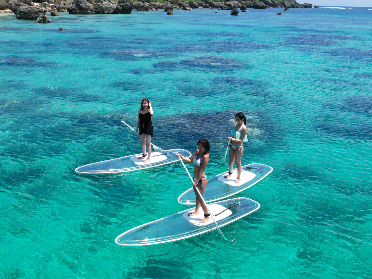 【宮古島】クリアサップ「1組限定貸切プライベートツアー」クリアSUP体験&ドローン撮影付!