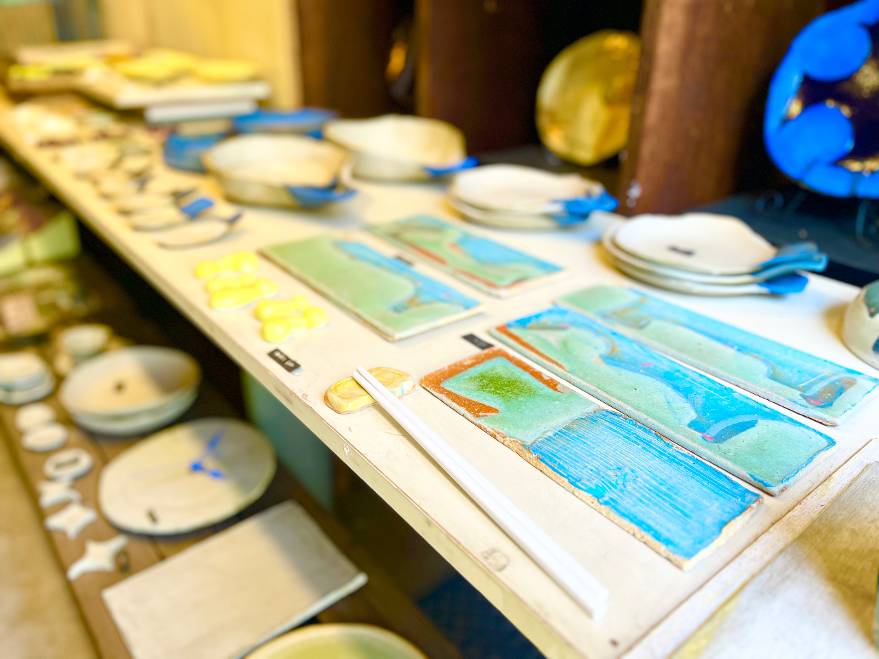 体験と同じ材料を使ったショップの作品を見て、作品作りの参考にしてください。