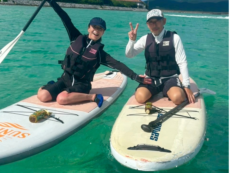 体験サップで久米島の海へ!初心者でも安心して楽しめます