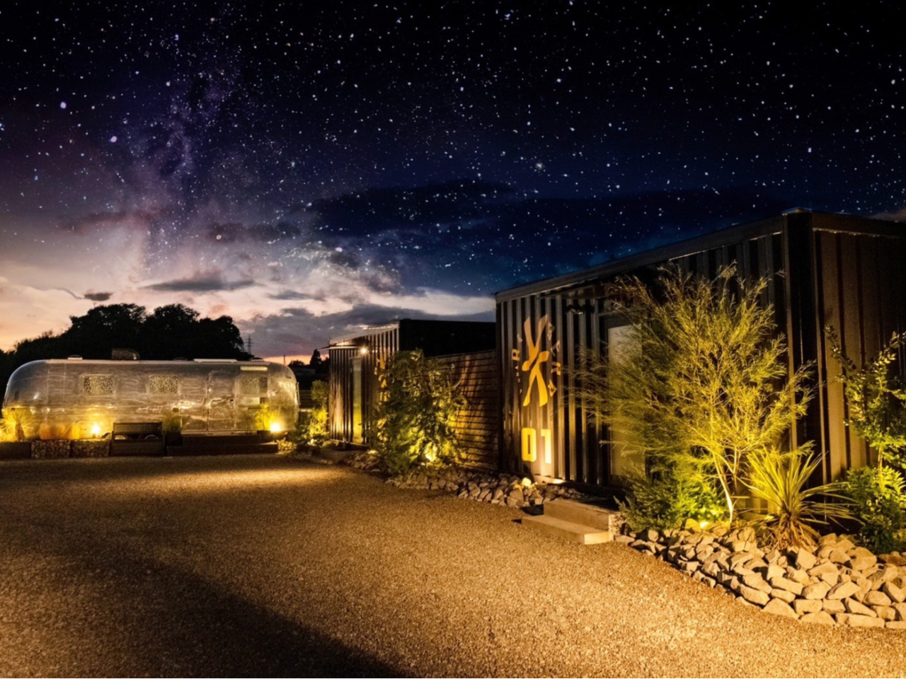 夜のベイベリー/ライトアップされた施設もとても幻想的♪静かな夜サウナもおすすめ♪