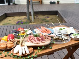 女川の青空に下で味わうバーベキューは格別♪