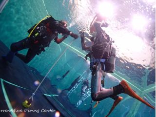 水中でフィンキックの練習もできます