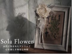 ソラフラワーが出来上がったらドライフラワーやリボンと組み合わせて、フレームにアレンジしていきます。この時間がまた楽しい時間です。