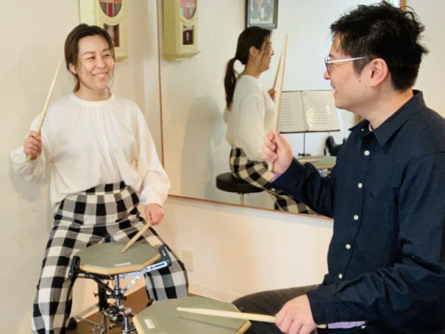ドラム体験風景