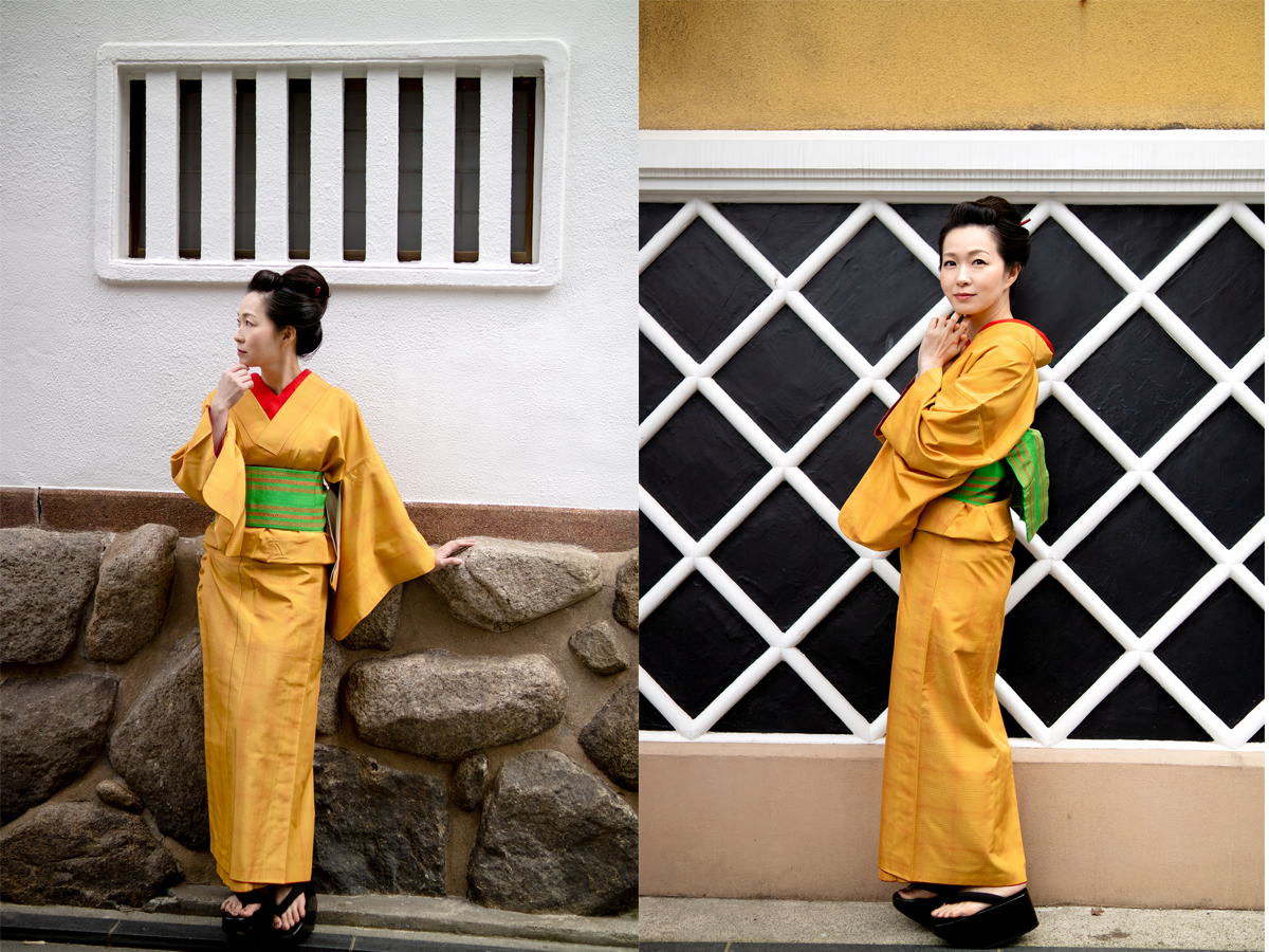 【簡単変身コース1.5時間】大正時代の美人画の名画。竹久夢二の「黒船屋」を再現するコースです。