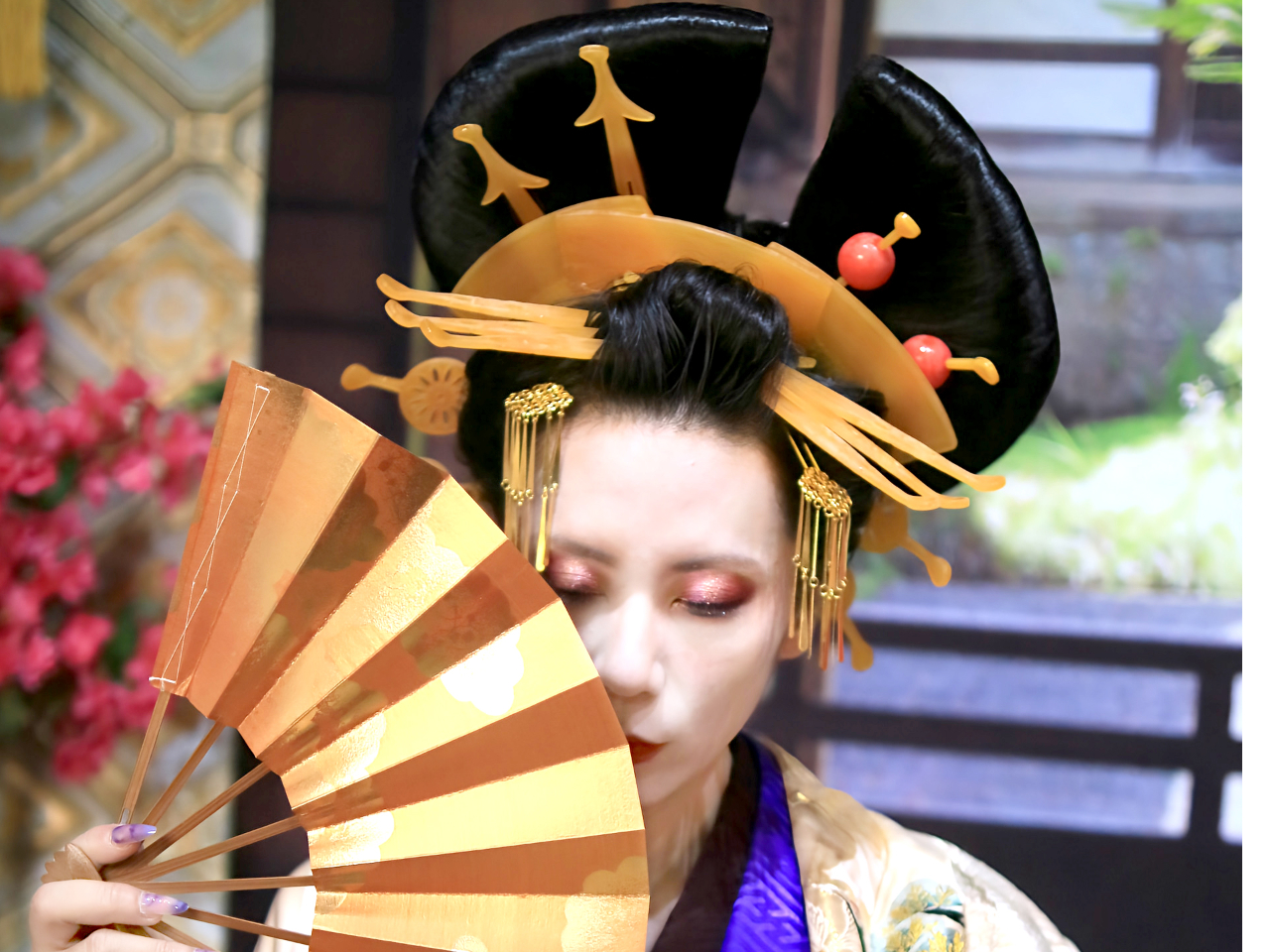 【古典花魁コース3時間】古典花魁コースのみ、男性にも体験していただけます。175pまで標準体型の方でしたらご体験可能です。