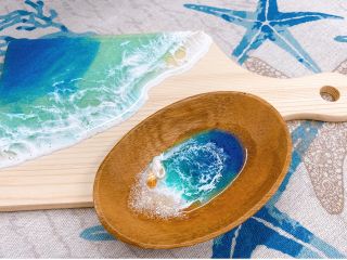 【海レジンアート・ビギナー】\7700→\6980 カッティングボード、トレイからお好きなものをお選びいただけます。