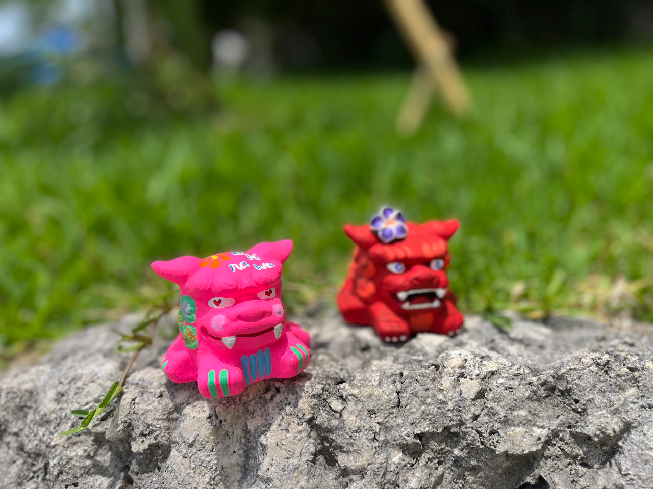 沖縄】ペアシーサー（2体）と【海のさかな達の絵付け体験】3歳から