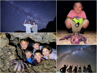 ヤシガニ、星空フォト