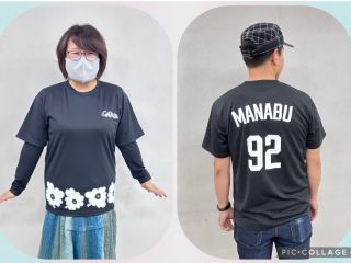 オリジナルイラストを手書きで書いてくださったご夫婦のTシャツです。とても素敵♪