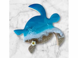 ウミガメパネル こちらは本物の海砂を使って海岸を表現したタイプです。砂浜をペイントで作成していただくこともできます。