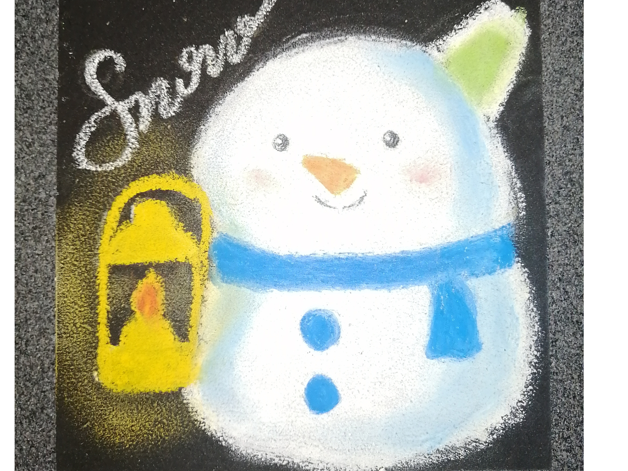 季節のモチーフをかく(ゆきだるま)