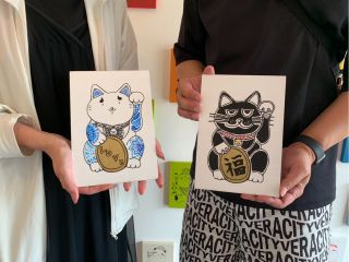 家族や友人と一緒に招き猫づくり♪完成品はお持ち帰りOK!