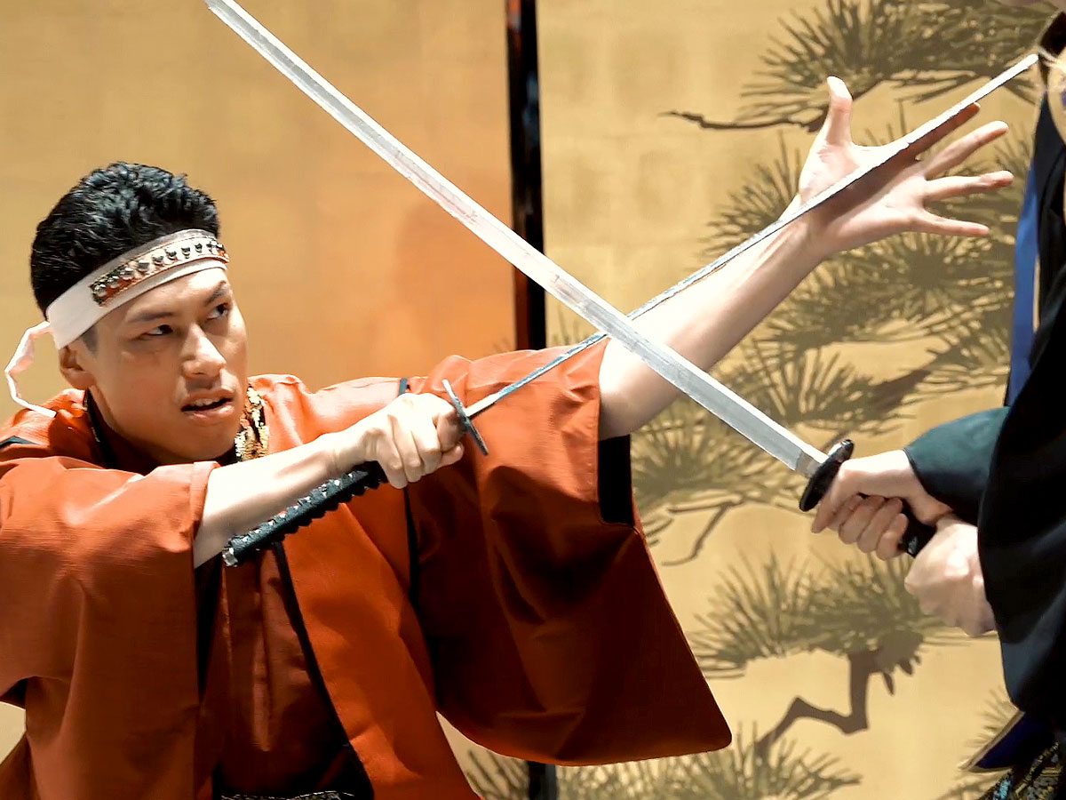 迫力ある殺陣のパフォーマンスの観覧