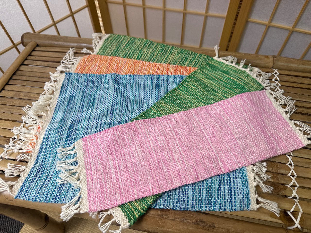 織物 マット ラグ 日本製 工芸品 ランチョンマット 生地 保管品