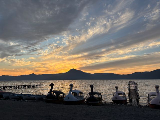 いろいろな色の夕日