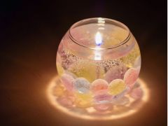 火を灯した姿もとーーっても美しいんです!ぜひ灯してみてほしいキャンドルです♪