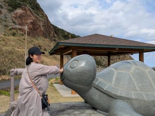 奄美最北端笠利崎、夢を叶える亀さん