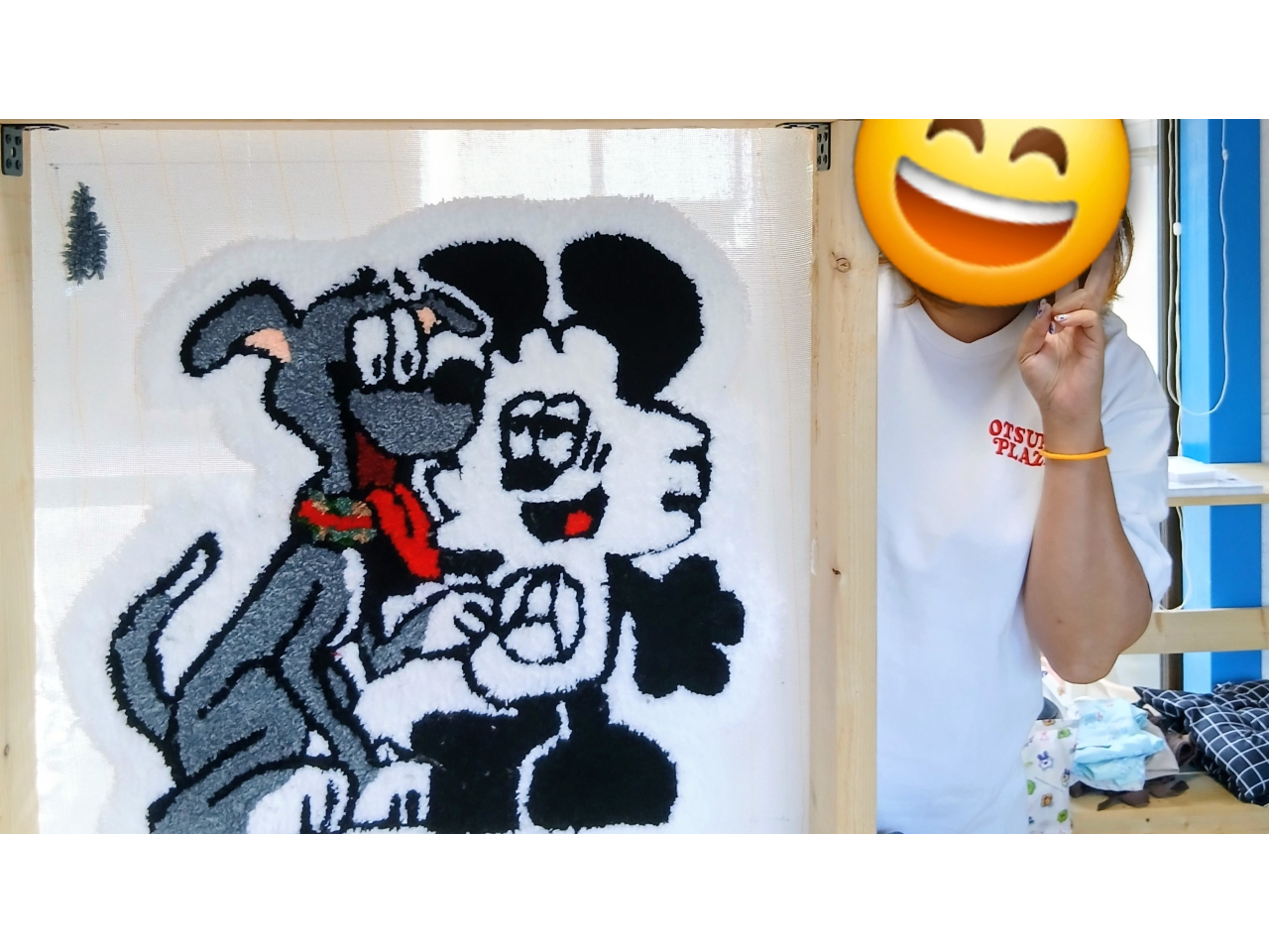 【1番人気】タフティング制作体験(60㎝×60㎝)♪オリジナルデザインプラン♪こ...