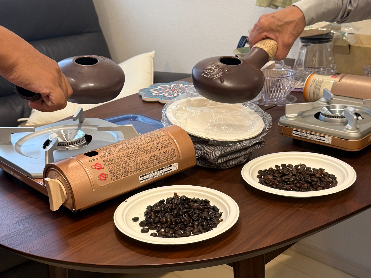 焙煎風景。いり具合はお好みで。