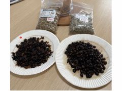 生豆から焙煎すると2倍に膨らみます。