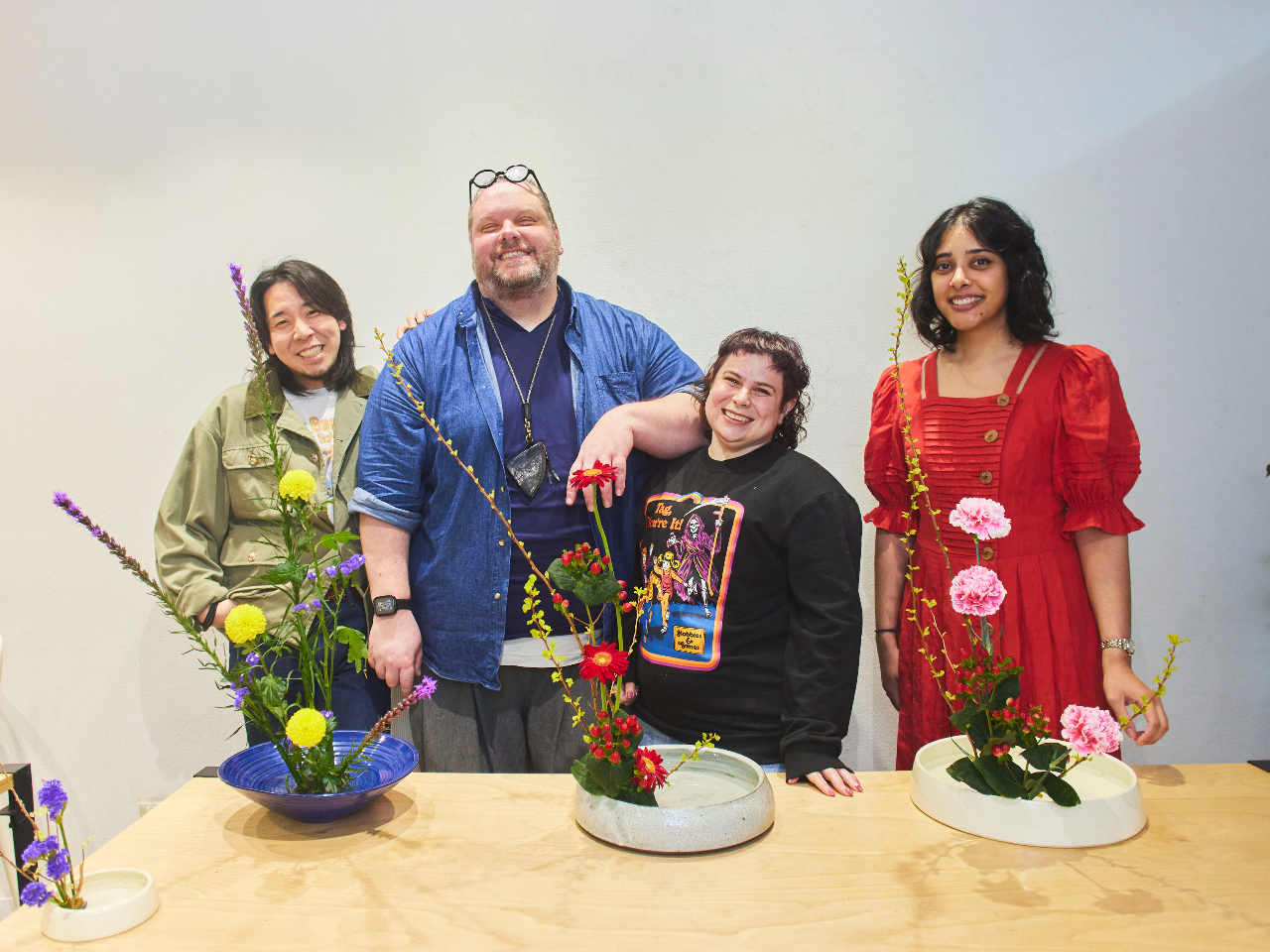 生け花教室 おおら花でのレッスンの様子