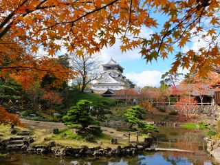 小倉城庭園からのぞむ小倉城