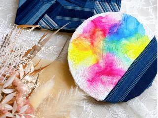 インクに風を当てて広がりを楽しむ【アルコールインクアート】ワンポイントで松阪木綿も!
