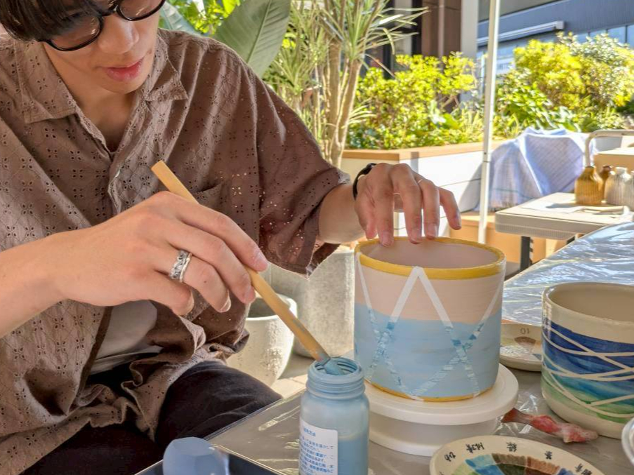市川・東西線行徳駅徒歩5分・絵付け体験】3歳からOK！ 植木鉢への絵