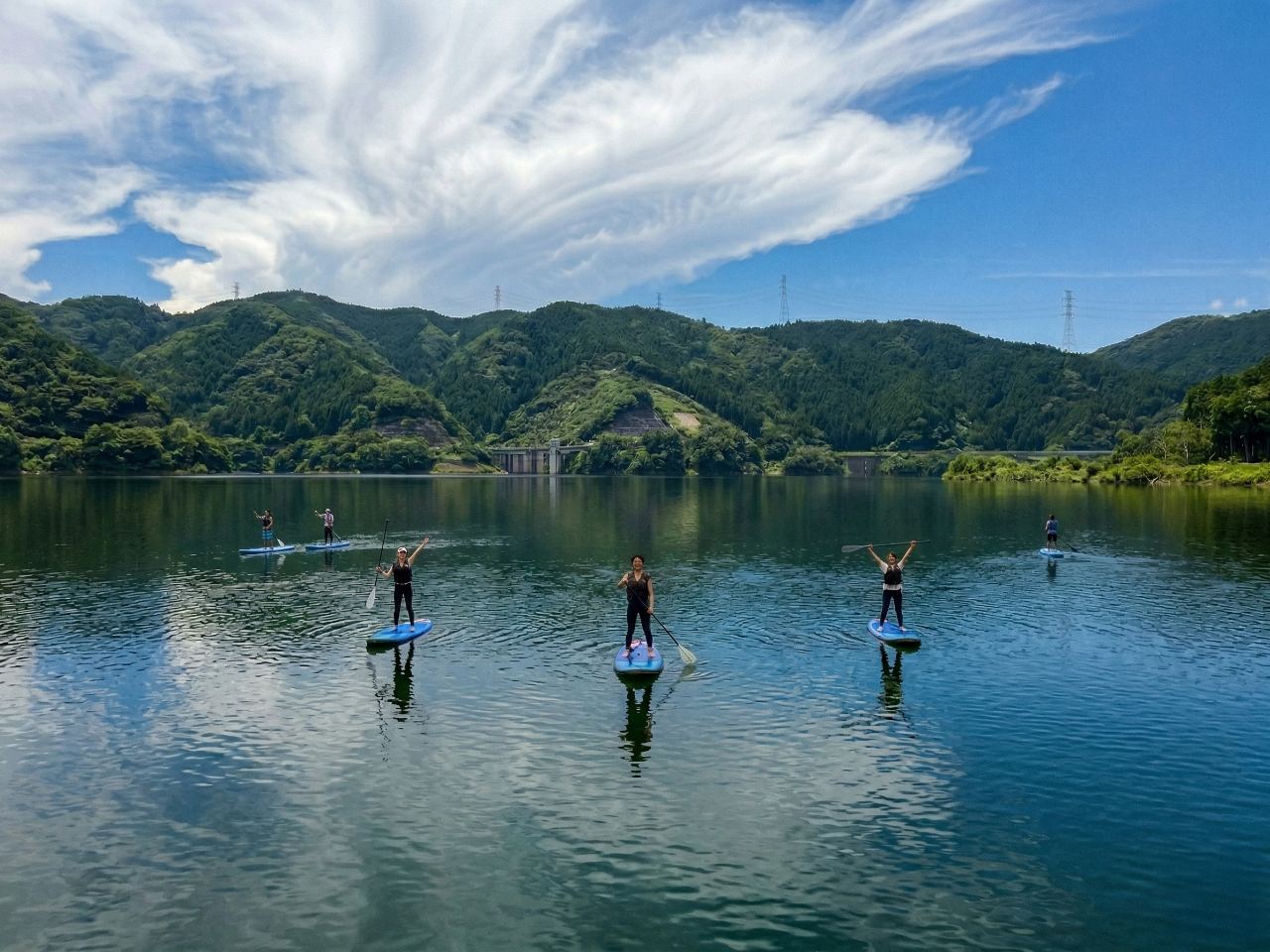 福岡50分で別世界》五ケ山ダム湖SUP（スタンドアップパドルボード